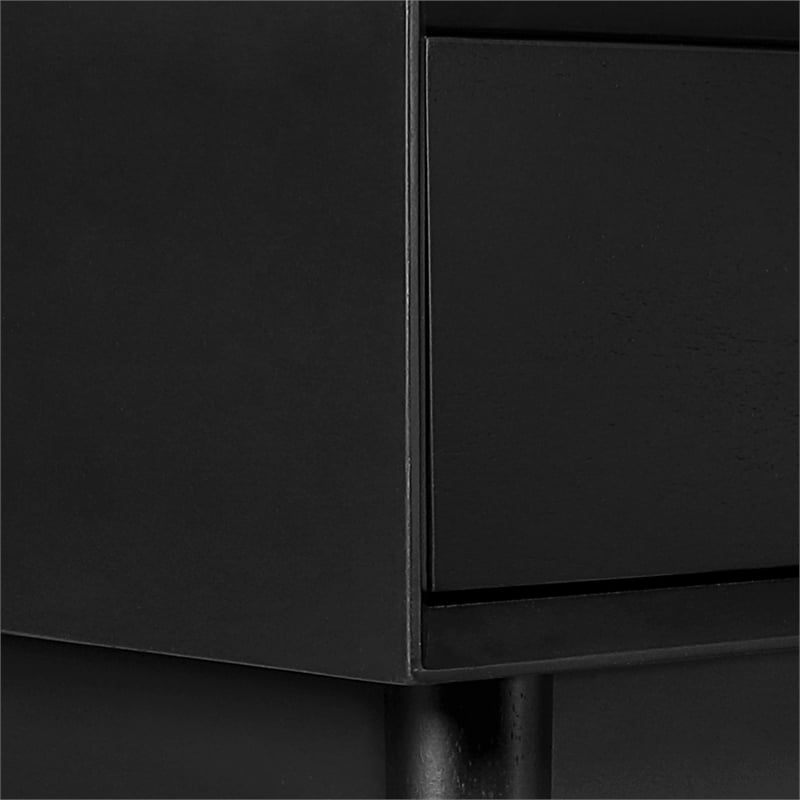 Scranton & Co Mid-Century Modern Console Table in Black Engineered Wood