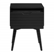 Scranton & Co Mid-Century Modern Accent Table with Drawer in Black Wood