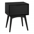 Scranton & Co Mid-Century Modern Accent Table with Drawer in Black Wood