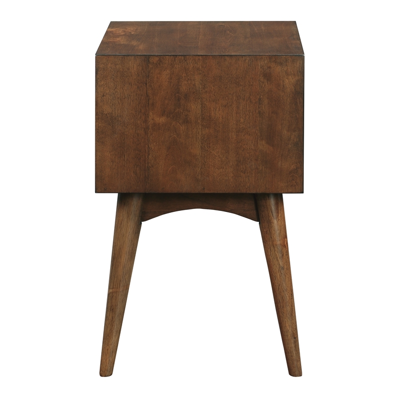 Scranton & Co Mid-Century Modern Wood Accent Table with Drawer in Walnut