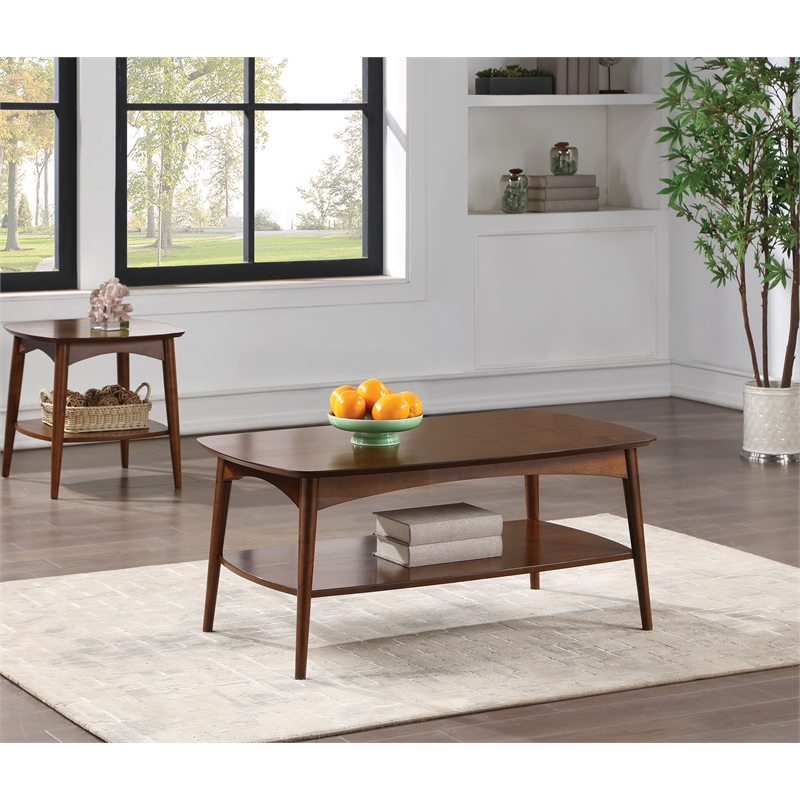 Scranton & Co Mid-Century Modern Coffee Table in Walnut Engineered Wood