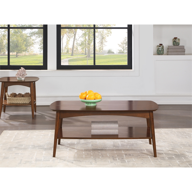 Scranton & Co Mid-Century Modern Coffee Table in Walnut Engineered Wood