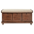 Scranton & Co Coastal Wood Storage Bench in Distressed Brown with Louvered Front