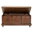 Scranton & Co Coastal Wood Storage Bench in Distressed Brown with Louvered Front