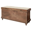 Scranton & Co Coastal Wood Storage Bench in Distressed Brown with Louvered Front