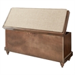 Scranton & Co Coastal Wood Storage Bench in Distressed Brown with Louvered Front
