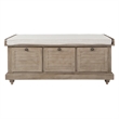 Scranton & Co Coastal Wood Storage Bench in Antique Gray with Louvered Front