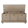 Scranton & Co Coastal Wood Storage Bench in Antique Gray with Louvered Front