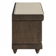 Scranton & Co Coastal Storage Bench in Dark Walnut with Beige Cushion Assembled