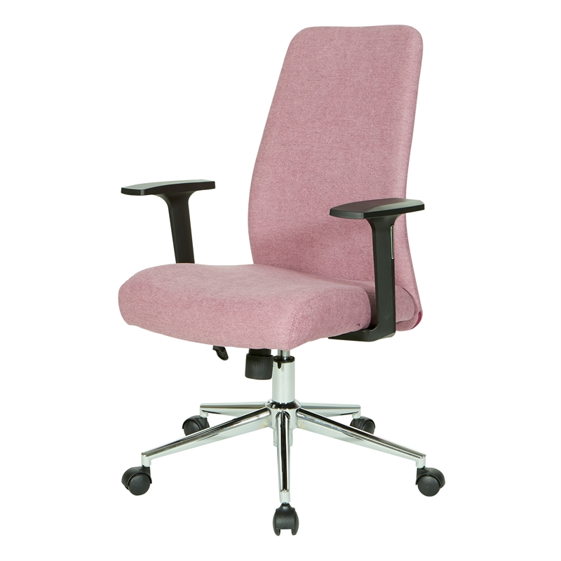 Scranton & Co Mid-Back Office Chair in Orchid Purple Fabric with Chrome Base