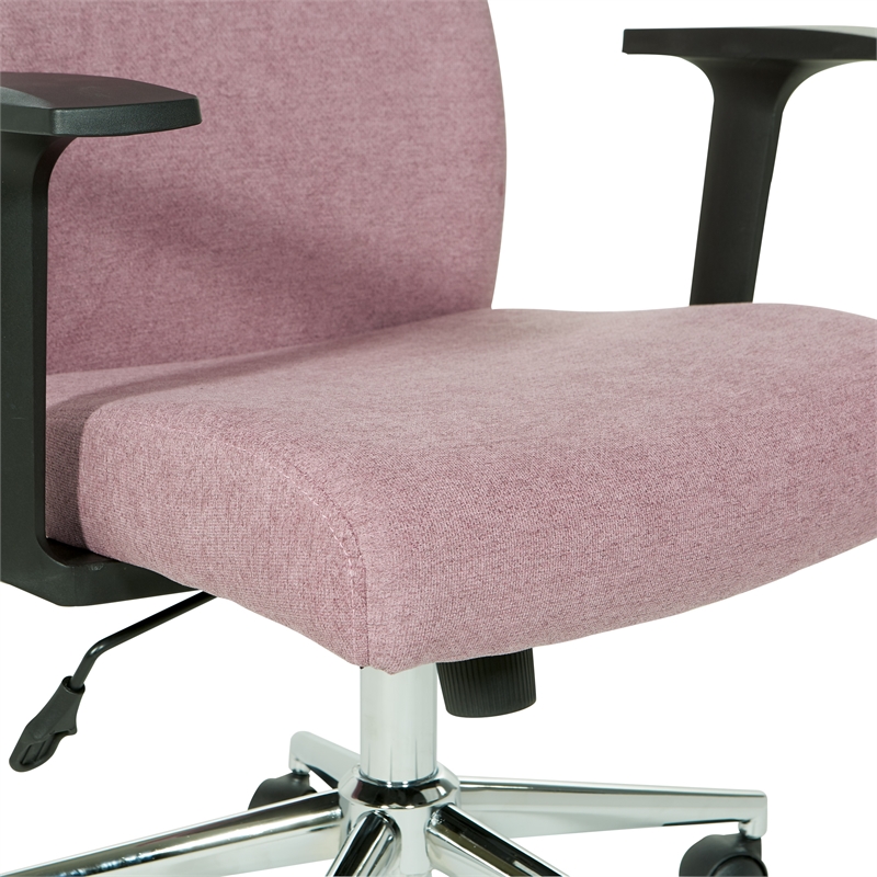 Scranton & Co Mid-Back Office Chair in Orchid Purple Fabric with Chrome Base