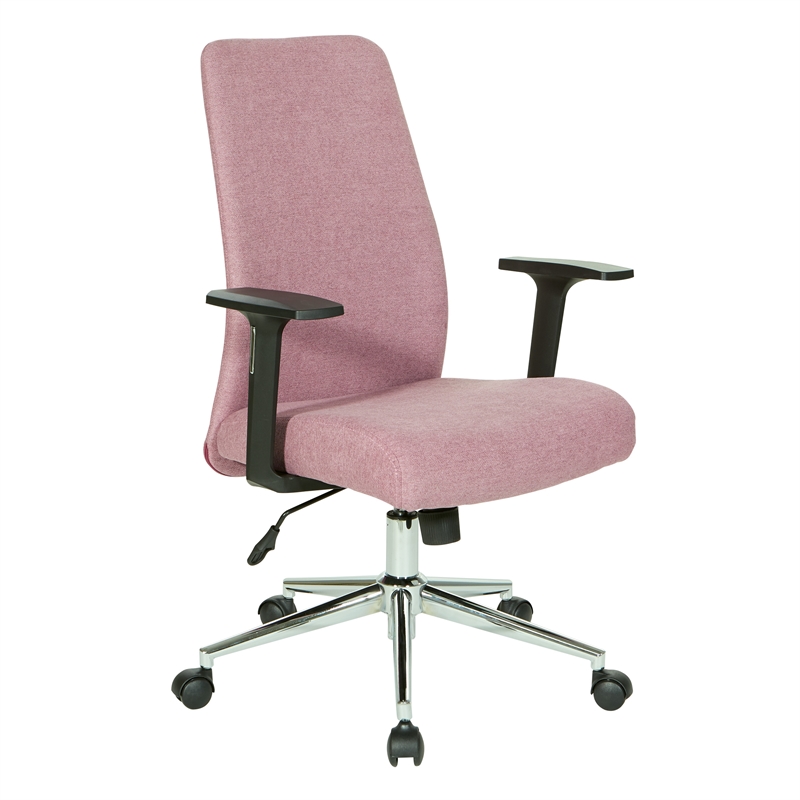 Scranton & Co Mid-Back Office Chair in Orchid Purple Fabric with Chrome Base