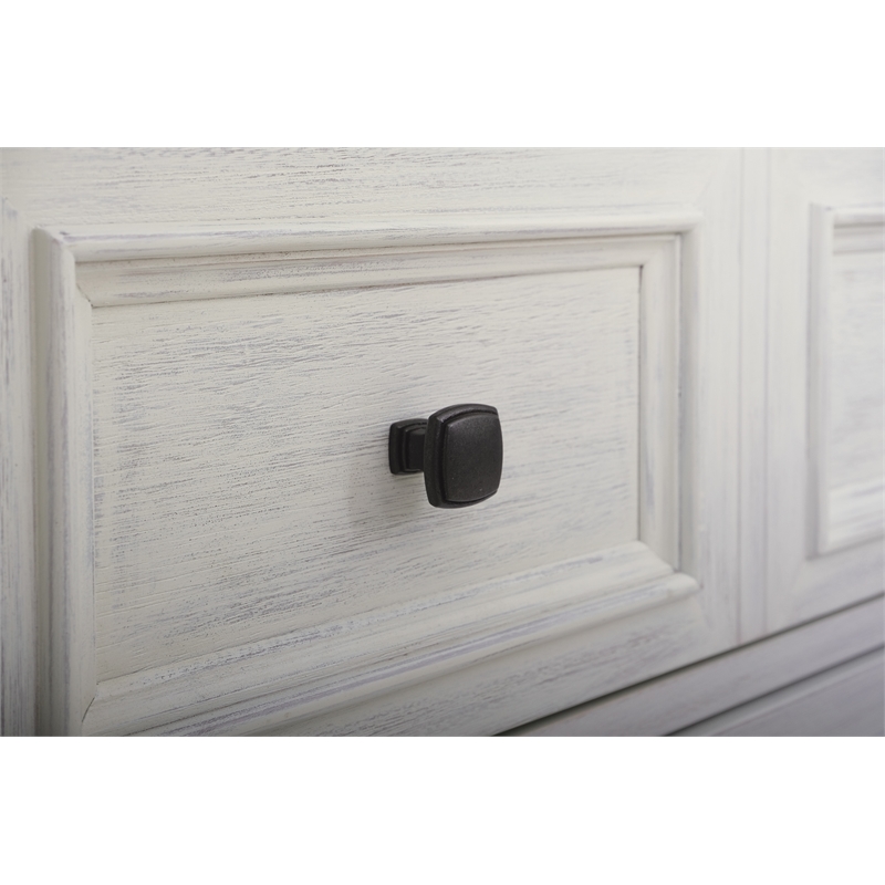 Scranton & Co 6-Drawer Farmhouse Dresser in Rustic White Engineered Wood