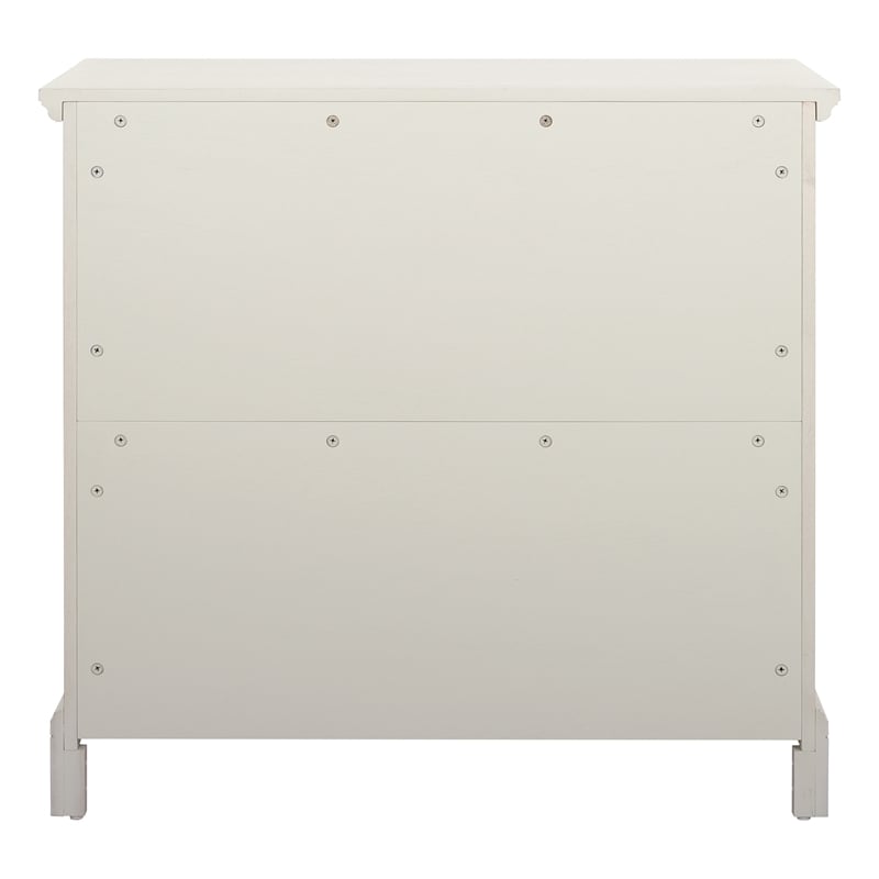 Scranton & Co 3-Drawer Farmhouse Chest in Rustic White Engineered Wood