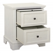 Scranton & Co 2-Drawer Farmhouse Nightstand in Rustic White with Pull-Out Tray
