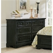 Scranton & Co 6-Drawer Farmhouse Dresser in Rustic Black Mahogany Wood Veneer