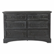 Scranton & Co 6-Drawer Farmhouse Dresser in Rustic Black Mahogany Wood Veneer