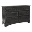 Scranton & Co 6-Drawer Farmhouse Dresser in Rustic Black Mahogany Wood Veneer