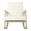 Scranton & Co Mid-Century Rocking Chair in Linen Cream Fabric