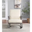 Scranton & Co Mid-Century Rocking Chair in Linen White Fabric