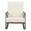 Scranton & Co Mid-Century Rocking Chair in Linen White Fabric