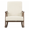 Scranton & Co Mid-Century Rocker in Linen White with Brushed Brown Frame