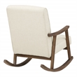 Scranton & Co Mid-Century Rocker in Linen White with Brushed Brown Frame