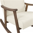 Scranton & Co Mid-Century Rocker in Linen White with Brushed Brown Frame