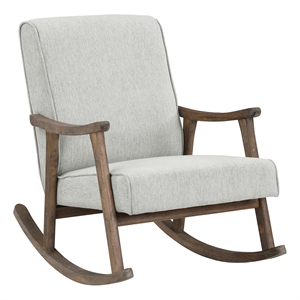 Scranton & Co Mid-Century Rocker in Smoke Ash with Brushed Brown Frame