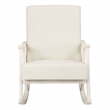 Scranton & Co Mid-Century Rocker in Linen White with Antique White Frame