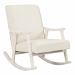 Scranton & Co Mid-Century Rocker in Linen White with Antique White Frame