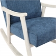 Scranton & Co Mid-Century Rocker in Navy Fabric with Antique White Frame