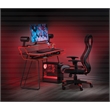 Scranton & Co Red Gaming Desk with Metal Legs and RGB LED Lighting