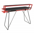 Scranton & Co Red Gaming Desk with Metal Legs and RGB LED Lighting