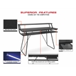 Scranton & Co Red Gaming Desk with Metal Legs and RGB LED Lighting