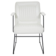 Scranton & Co White Faux Leather Accent Chair with Black Sled Base
