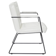 Scranton & Co White Faux Leather Accent Chair with Black Sled Base