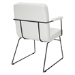 Scranton & Co White Faux Leather Accent Chair with Black Sled Base