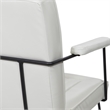 Scranton & Co White Faux Leather Accent Chair with Black Sled Base