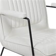Scranton & Co White Faux Leather Accent Chair with Black Sled Base