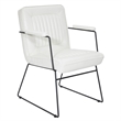 Scranton & Co White Faux Leather Accent Chair with Black Sled Base