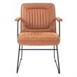Scranton & Co Sand Brown Faux Leather Accent Chair with Black Sled Base