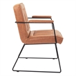 Scranton & Co Sand Brown Faux Leather Accent Chair with Black Sled Base