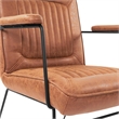 Scranton & Co Sand Brown Faux Leather Accent Chair with Black Sled Base