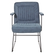 Scranton & Co Navy Faux Leather Accent Chair with Black Sled Base