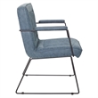 Scranton & Co Navy Faux Leather Accent Chair with Black Sled Base