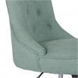 Scranton & Co Tufted Office Chair in Mint Blue Fabric with Gray Wood Base