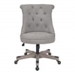 Scranton & Co Tufted Office Chair in Fog Gray Fabric with Wood Base