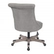 Scranton & Co Tufted Office Chair in Fog Gray Fabric with Wood Base