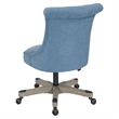 Scranton & Co Tufted Office Chair in Sky Blue Fabric with Wood Base
